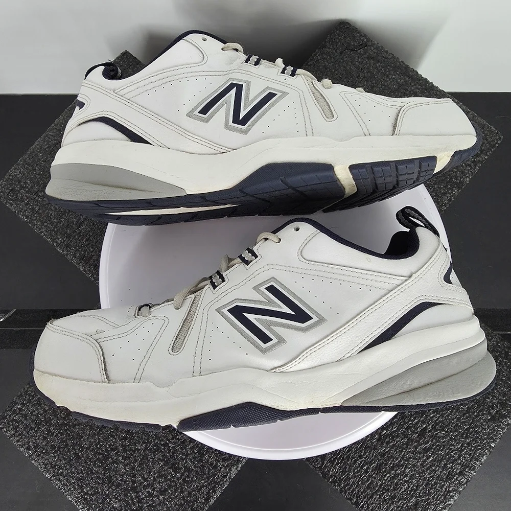 New Balance 608v5 White Navy Leather Cross Training Shoes Men's 11.5 MX608WN5